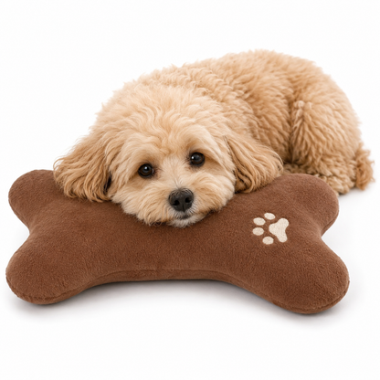 Bone-Shaped Plush Pet Pillow for Small to Medium Dogs & Cats – Washable Comfort