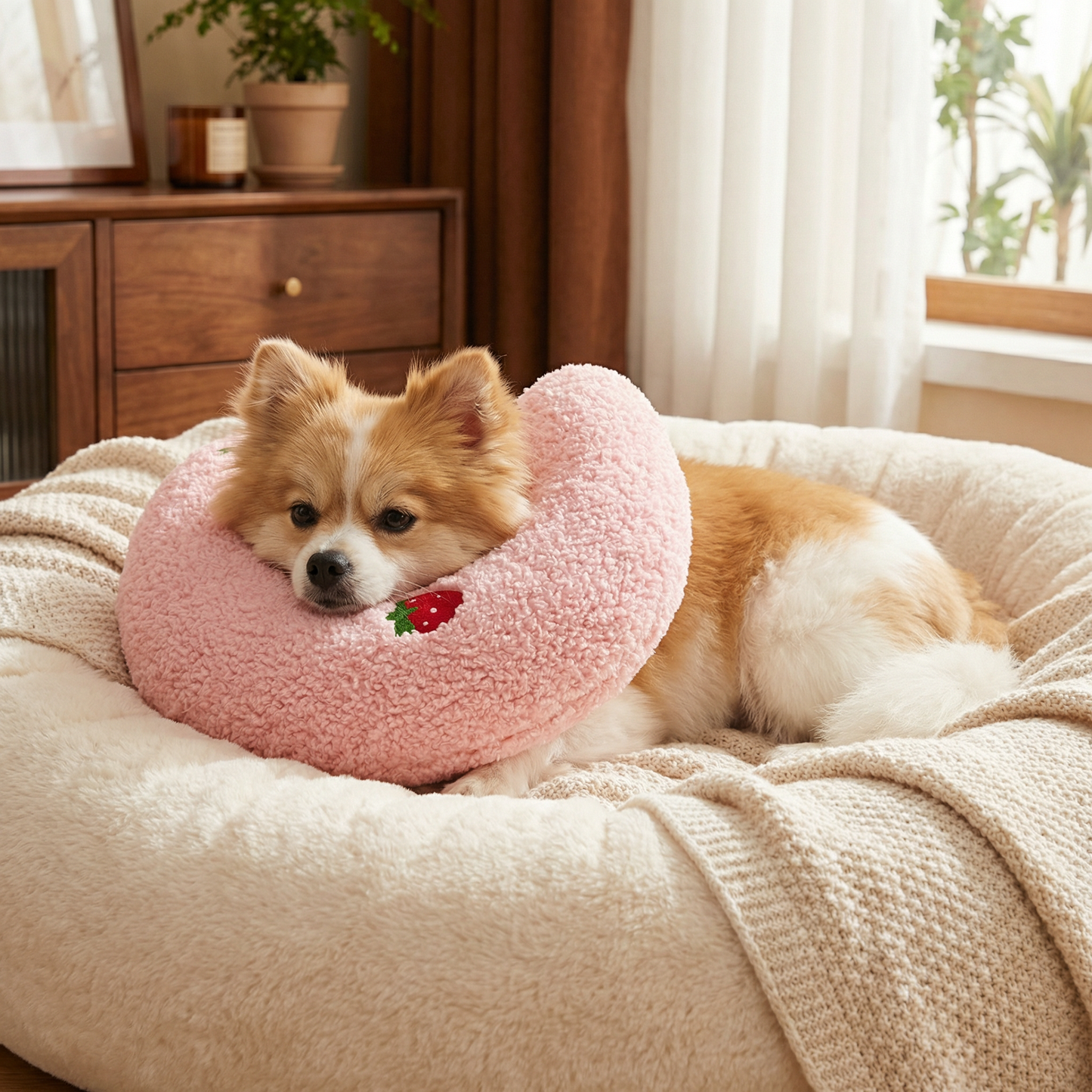 Ergonomic Dog Neck Support Pillow for Restful Sleep – Soft Plush Design