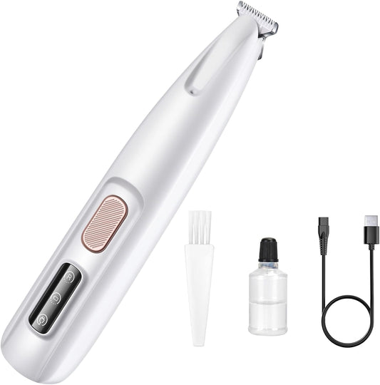 LED Pet Trimmer with Ultra-Low Noise Technology – Stainless Steel Clipper for Safe Grooming and Precise Trims