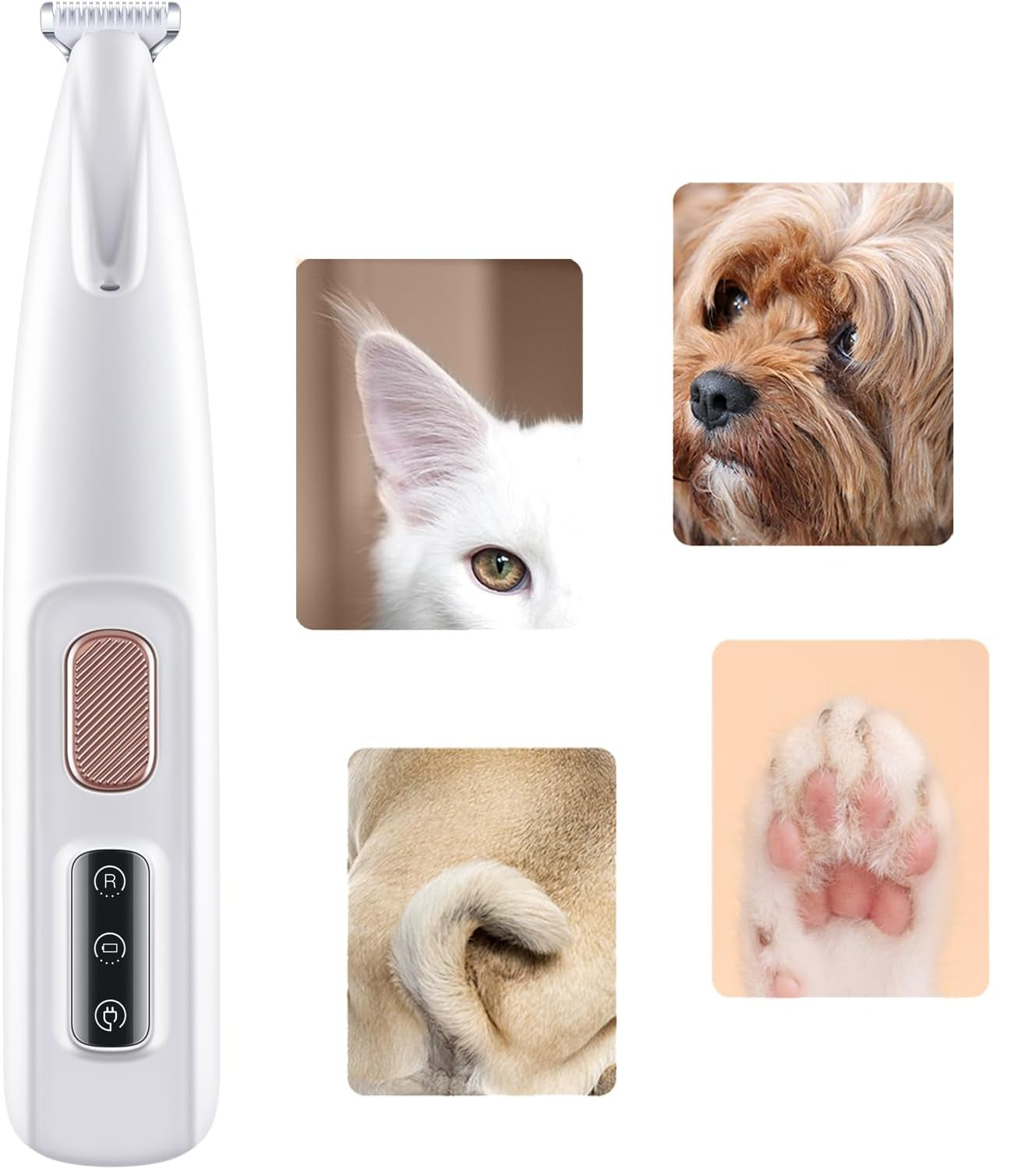 LED Pet Trimmer with Ultra-Low Noise Technology – Stainless Steel Clipper for Safe Grooming and Precise Trims