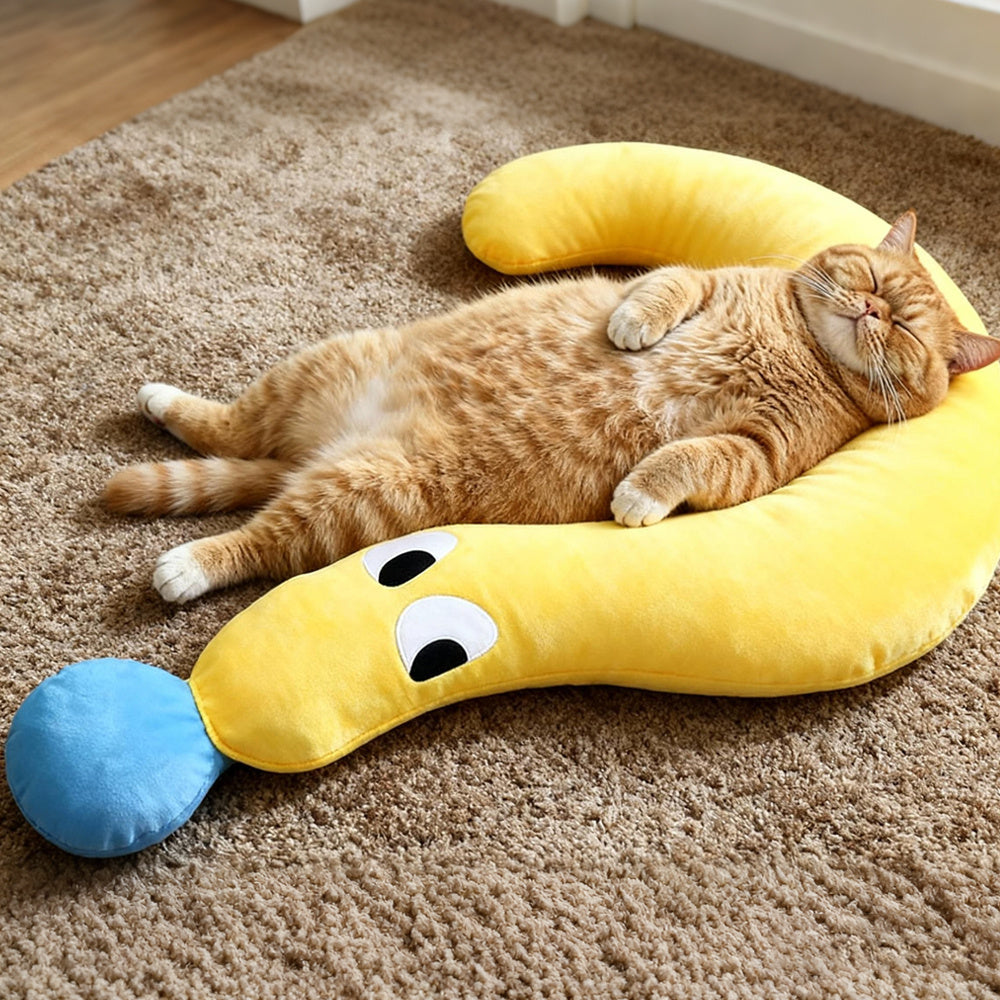 Plush Pet Pillow with Washable Half-Donut Design – Cozy Bed for Cats & Dogs
