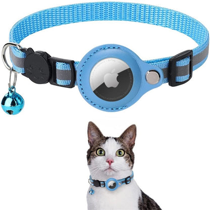 Reflective Cat Collar with GPS Tracker Holder and Safety Closure – Adjustable Night Visibility Collar with Bell