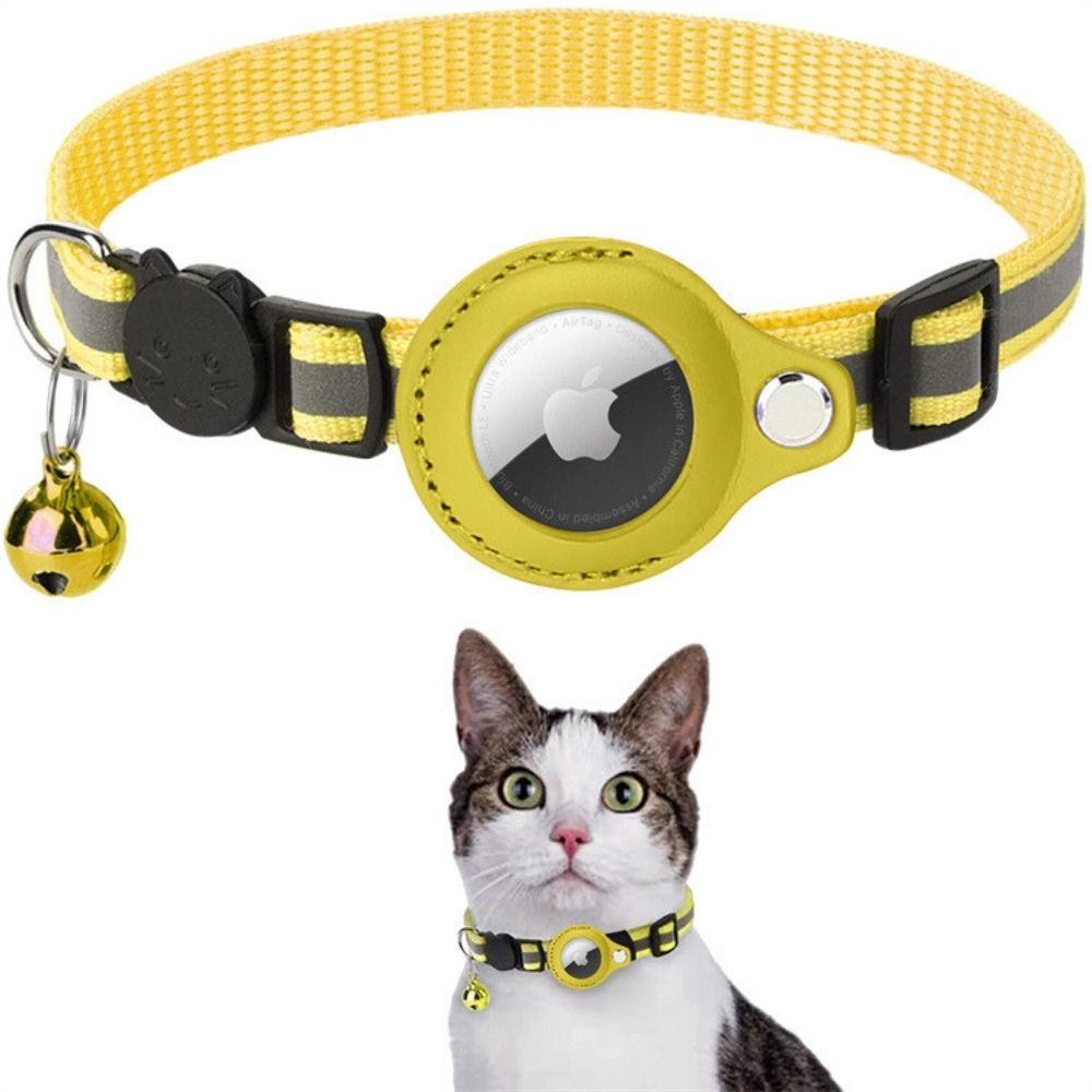 Reflective Cat GPS Tracker Collar with Breakaway Buckle – Adjustable Nylon Design for Safety and Visibility