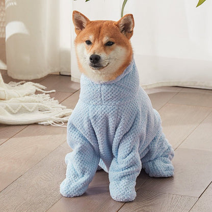 Soft Full-Body Dog Bathrobe for Maximum Warmth – Absorbent, Adjustable Fit, Full Coverage for Dogs in a Robe